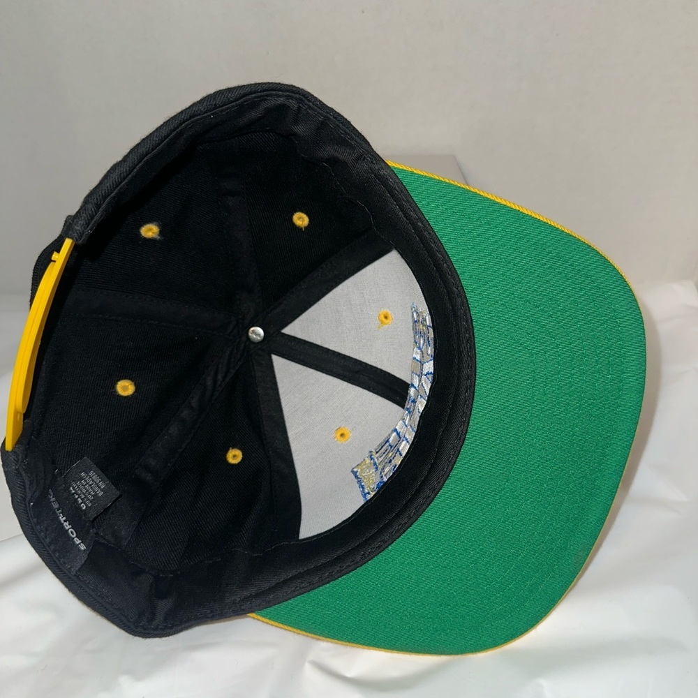 Sport-Tek Black and Yellow Snapback Hat - Picture 4 of 5